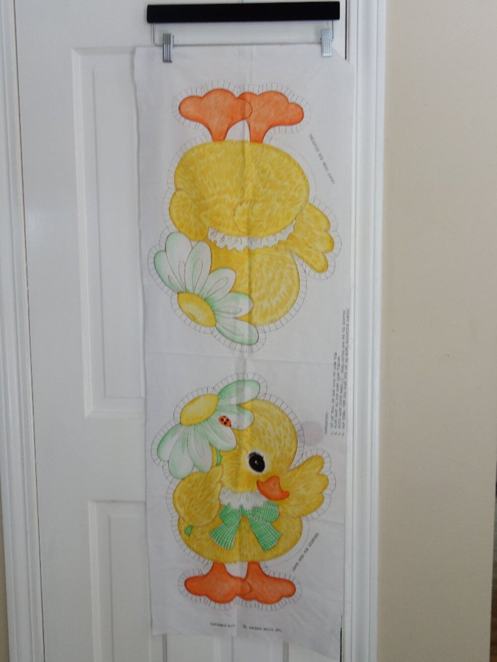 Vntg Springs Mills Easter Yellow Duck Fabric Cut Panel Plush Pattern 7572